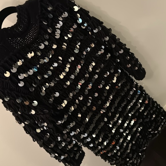 Zara KNIT size M black silver long cardigan coat - Picture 5 of 5